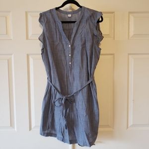NWOT XL Old Navy Linen Blue Tie Dress